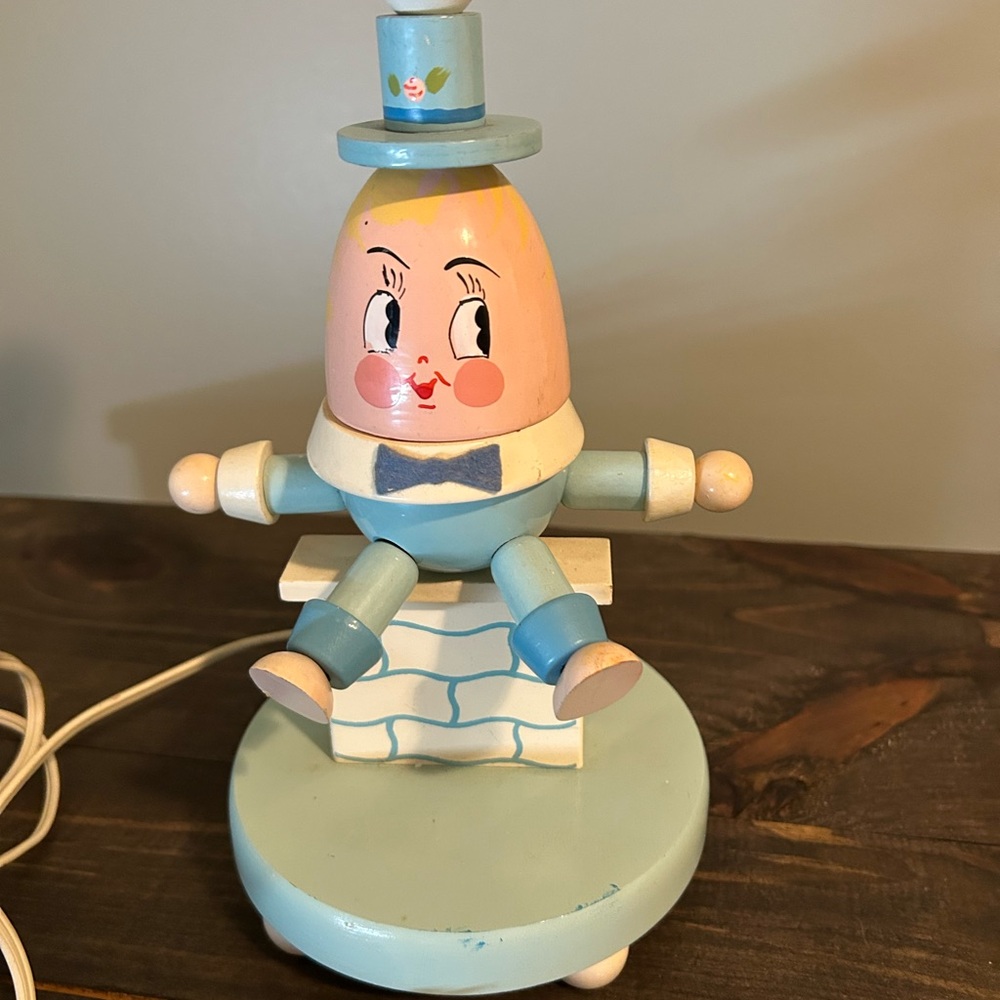 Humpty Dumpty Nursery Lamp in Blue and Cream